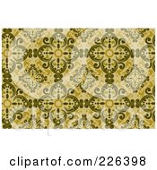 Poster, Art Print Of Yellow Seamless Damask Background Pattern - 2