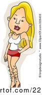 Royalty Free RF Clipart Illustration Of A Pretty Blond Woman With Hairy Legs by BNP Design Studio