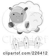 Poster, Art Print Of Cute Sheep Leaping A Fence
