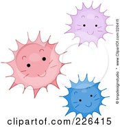 Royalty Free RF Clipart Illustration Of Cute Pink Purple And Blue Sea Urchins by BNP Design Studio