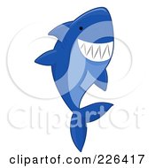 Poster, Art Print Of Blue Shark Swimming Upwards