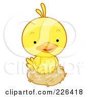 Royalty Free RF Clipart Illustration Of A Cute Yellow Bird Nesting