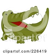 Royalty Free RF Clipart Illustration Of A Cute Happy Crocodile