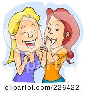Poster, Art Print Of Two Women Giggling And Whispering