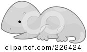 Royalty Free RF Clipart Illustration Of A Cute Gray Lizard In Profile