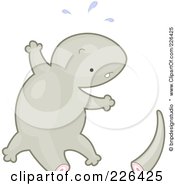 Poster, Art Print Of Cute Gray Lizard With A Cut Off Tail