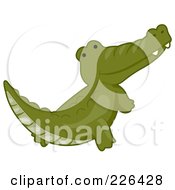 Royalty Free RF Clipart Illustration Of A Cute Crocodile Looking Back