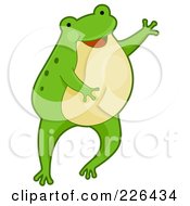 Royalty Free RF Clipart Illustration Of A Cute Frog Jumping