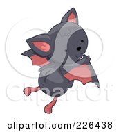 Poster, Art Print Of Cute Gray Bat Flying Away