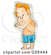 Royalty Free RF Clipart Illustration Of A Red Haired Man With A Hairy Back by BNP Design Studio