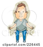 Royalty Free RF Clipart Illustration Of A Poor Man With Empty Turned Out Pockets by BNP Design Studio
