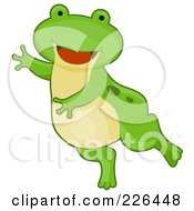 Royalty Free RF Clipart Illustration Of A Cute Frog Leaping