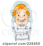 Royalty Free RF Clipart Illustration Of A Sweaty Man In A Strait Jacket by BNP Design Studio