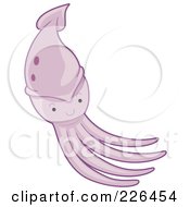 Poster, Art Print Of Cute Purple Squid