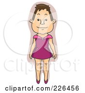 Poster, Art Print Of Man With Hair Legs Standing In A Pink Dress