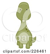 Royalty Free RF Clipart Illustration Of A Cute Apatosaurus by BNP Design Studio