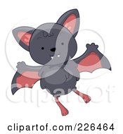 Poster, Art Print Of Cute Gray Bat Flying