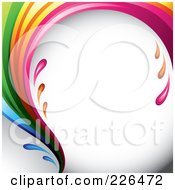 Royalty Free RF Clipart Illustration Of A Liquid Rainbow Wave Splashing Around Shaded White