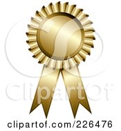 Royalty Free RF Clipart Illustration Of A 3d Golden Award Ribbon by TA Images #COLLC226476-0125