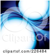 Royalty Free RF Clipart Illustration Of An Abstract Blue Wave Background With White Copy Space