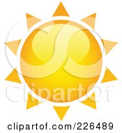 Poster, Art Print Of 3d Shiny Yellow And Orange Sun With Spiked Rays