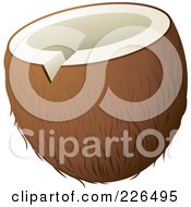 Poster, Art Print Of Coconut With The Top Sliced To Drink From