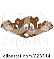 Royalty Free RF Clipart Illustration Of A Bear Cub School Mascot Lunging