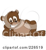 Royalty Free RF Clipart Illustration Of A Bear Cub School Mascot Reclined