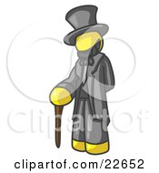 Yellow Man Depicting Abraham Lincoln With A Cane