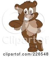 Poster, Art Print Of Bear Cub School Mascot Leaning