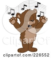 Poster, Art Print Of Bear Cub School Mascot Singing
