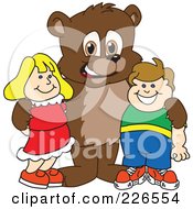 Poster, Art Print Of Bear Cub School Mascot With Students