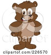 Bear Cub School Mascot Standing With His Hands On His Hips