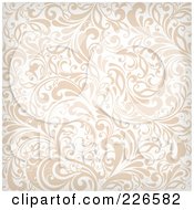 Poster, Art Print Of Beige And White Background Pattern Of Flourishes