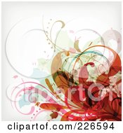 Poster, Art Print Of Grungy Floral Background - 7