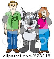 Husky School Mascot With Parents