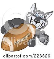 Husky School Mascot Grabbing A Football