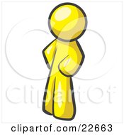 Clipart Illustration Of A Yellow Man Standing With His Hands On His Hips