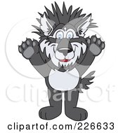 Husky School Mascot With Spiked Hair