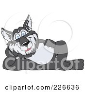 Royalty Free RF Clipart Illustration Of A Husky School Mascot Reclined