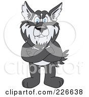Poster, Art Print Of Husky School Mascot Standing With His Arms Crossed
