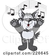 Poster, Art Print Of Husky School Mascot Singing