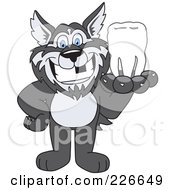 Poster, Art Print Of Husky School Mascot Holding A Tooth