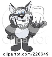 Husky School Mascot Holding A Tooth