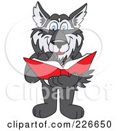 Poster, Art Print Of Husky School Mascot Reading A Book