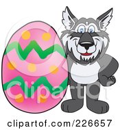 Poster, Art Print Of Husky School Mascot With An Easter Egg