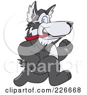 Royalty Free RF Clipart Illustration Of A Husky School Mascot Running