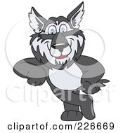 Royalty Free RF Clipart Illustration Of A Husky School Mascot Leaning by Toons4Biz
