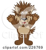 Poster, Art Print Of Wolf School Mascot With Spiked Hair