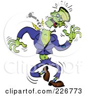 Royalty Free RF Clipart Illustration Of Frankensteins Head Falling Off by Zooco